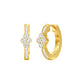 Light Tile Diamond Bali Earrings 18 KT / Yellow Gold