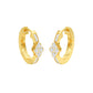 Light Tile Diamond Bali Earrings 18 KT / Yellow Gold