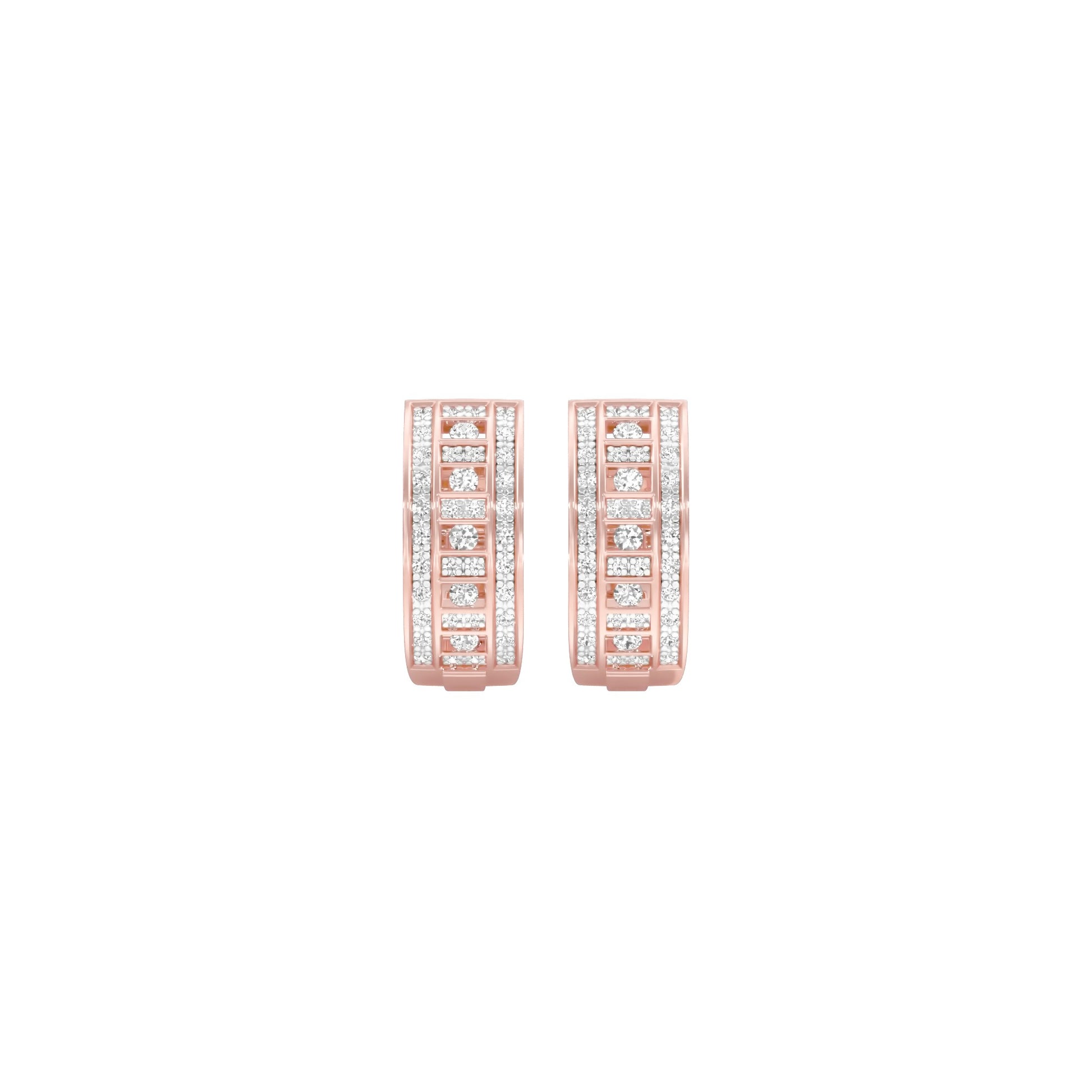 Orbit Roll Diamond Stud Earrings 18 KT / Rose Gold