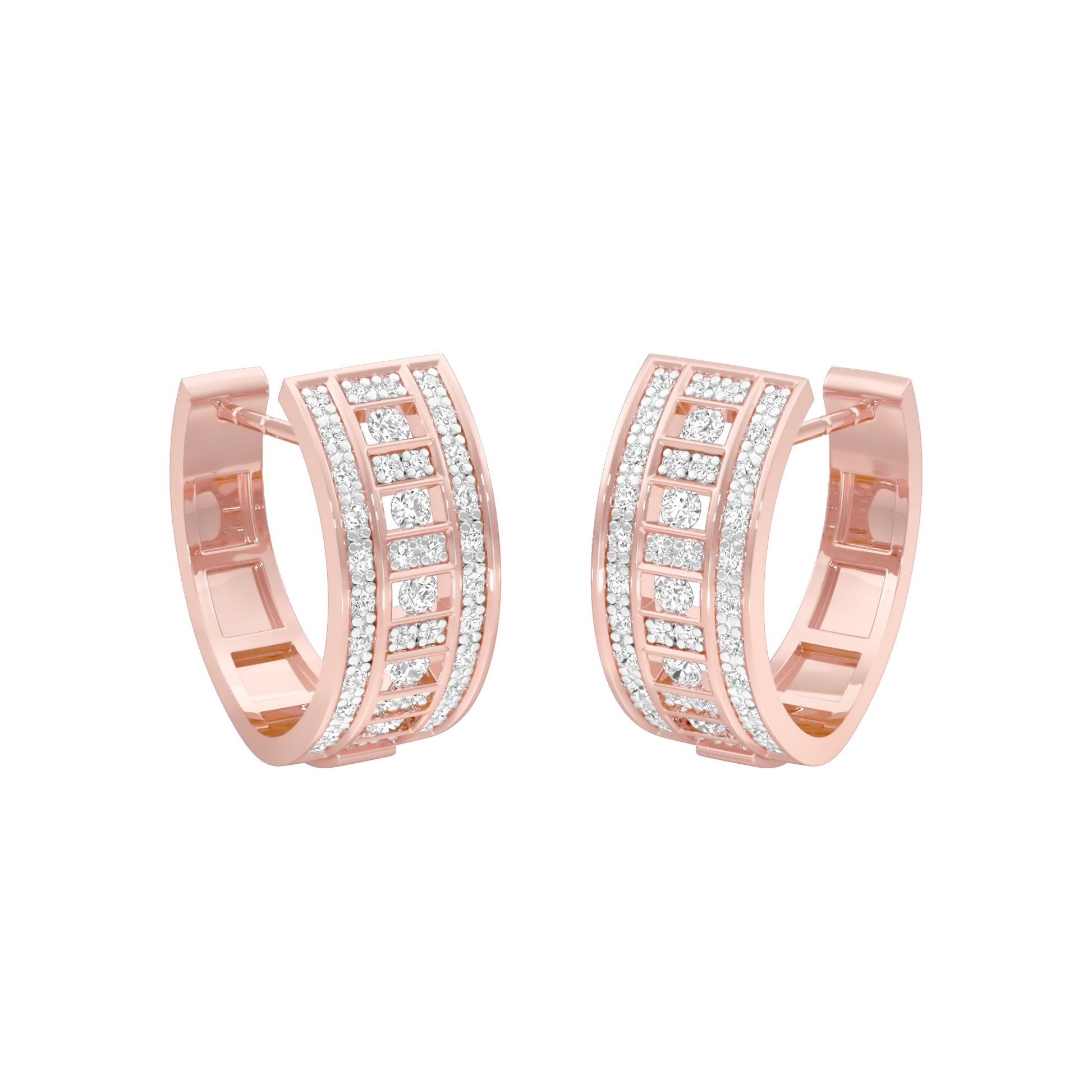 Orbit Roll Diamond Stud Earrings 18 KT / Rose Gold