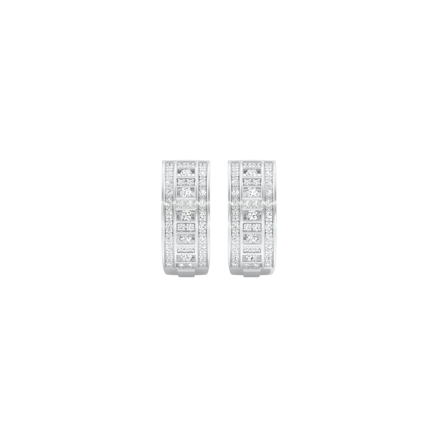 Orbit Roll Diamond Stud Earrings 18 KT / White Gold