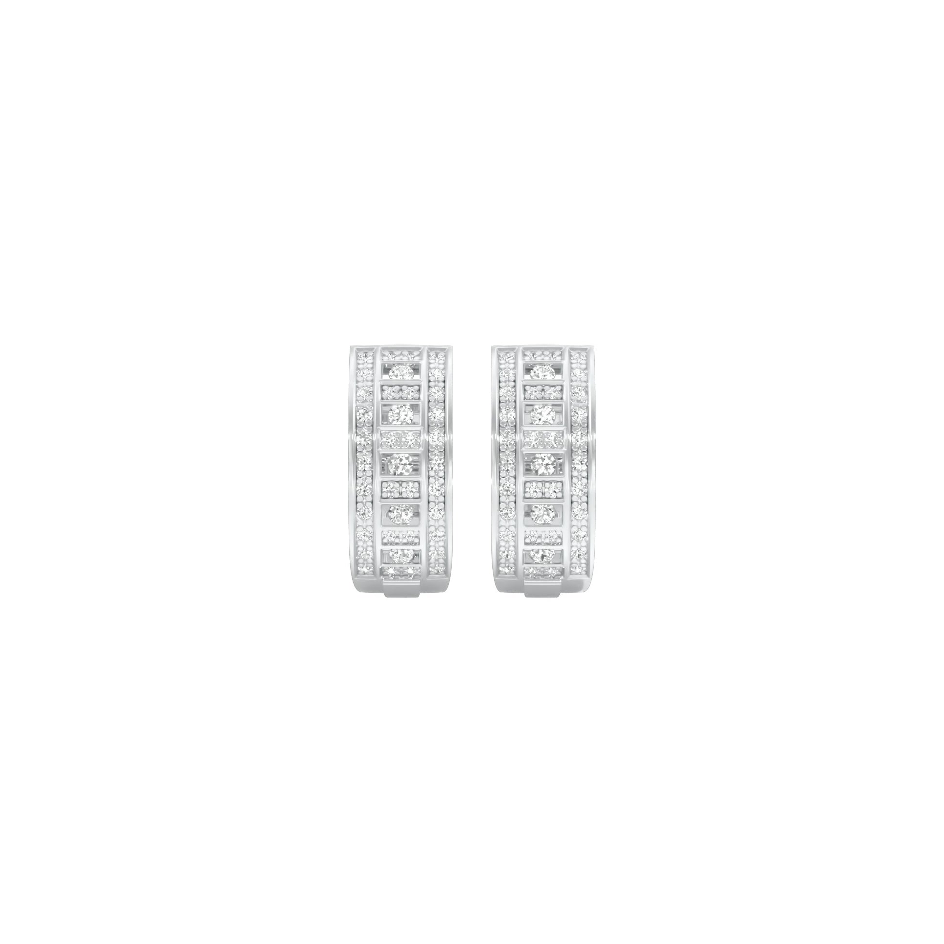 Orbit Roll Diamond Stud Earrings 18 KT / White Gold
