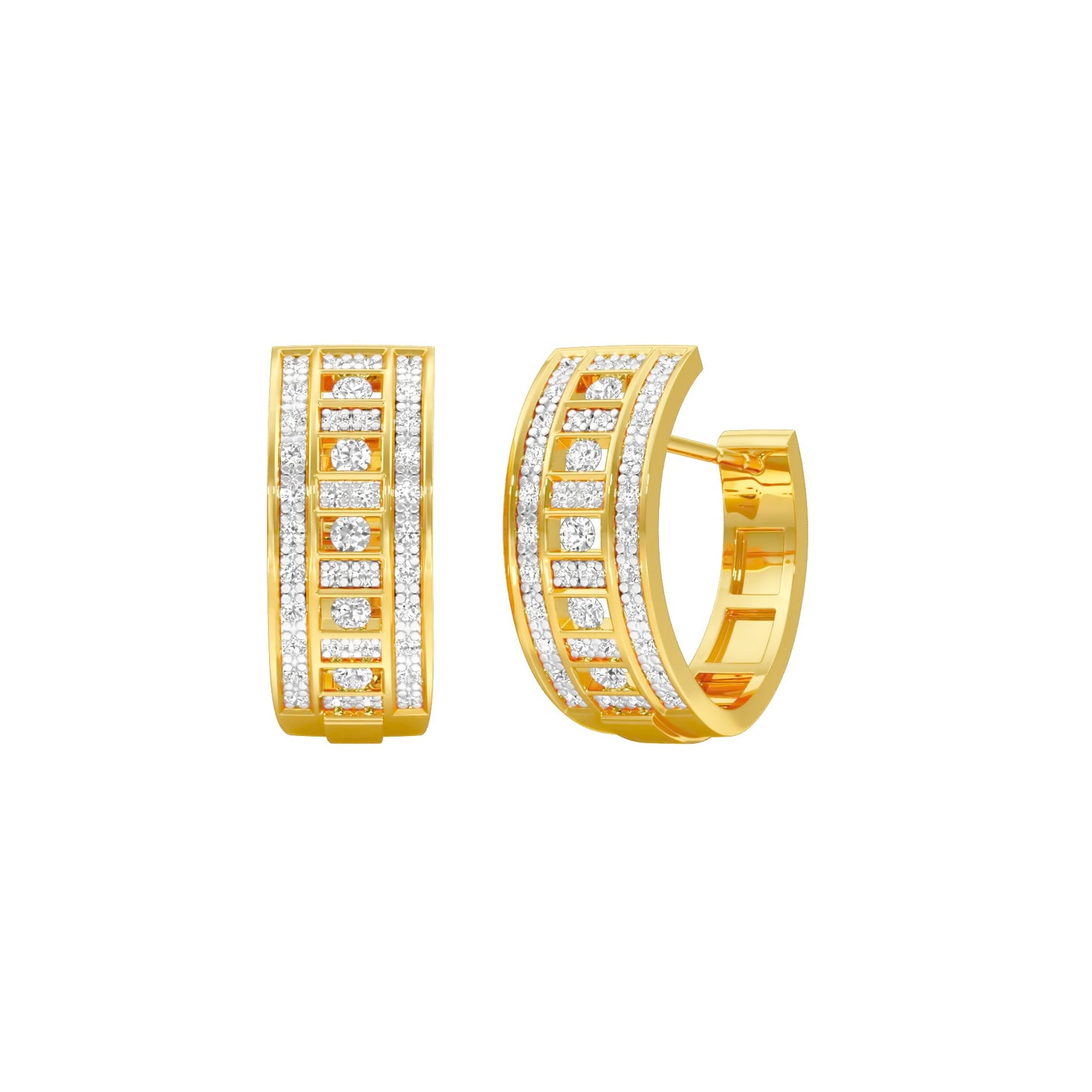 Orbit Roll Diamond Stud Earrings 18 KT / Yellow Gold