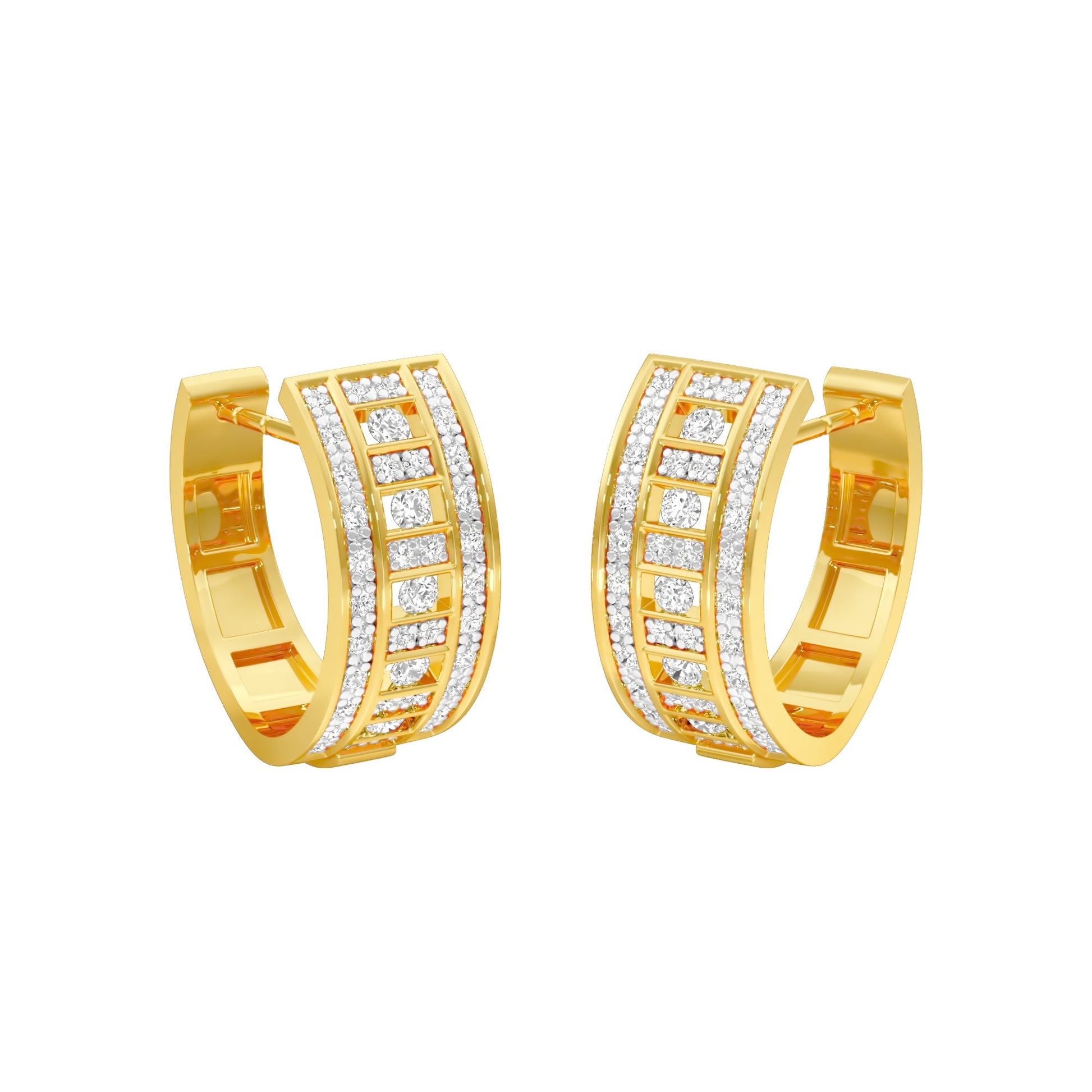 Orbit Roll Diamond Stud Earrings 18 KT / Yellow Gold