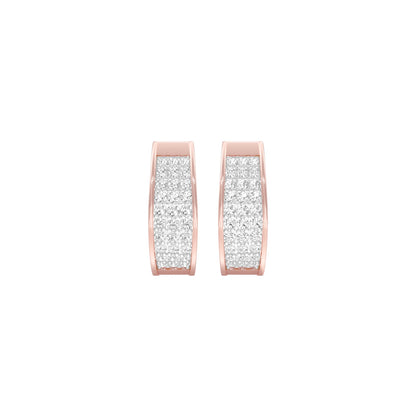 Shine Grid Diamond Bali Earrings 18 KT / Rose Gold