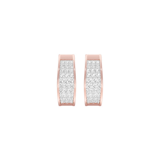 Shine Grid Diamond Bali Earrings 18 KT / Rose Gold