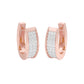 Shine Grid Diamond Bali Earrings 18 KT / Rose Gold