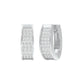 Shine Grid Diamond Bali Earrings 18 KT / White Gold