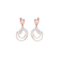 Ripple Curve Diamond Drop Earrings 18 KT / Rose Gold