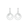 Ripple Curve Diamond Drop Earrings 18 KT / White Gold