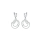 Ripple Curve Diamond Drop Earrings 18 KT / White Gold