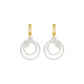 Ripple Curve Diamond Drop Earrings 18 KT / Yellow Gold