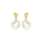 Ripple Curve Diamond Drop Earrings 18 KT / Yellow Gold