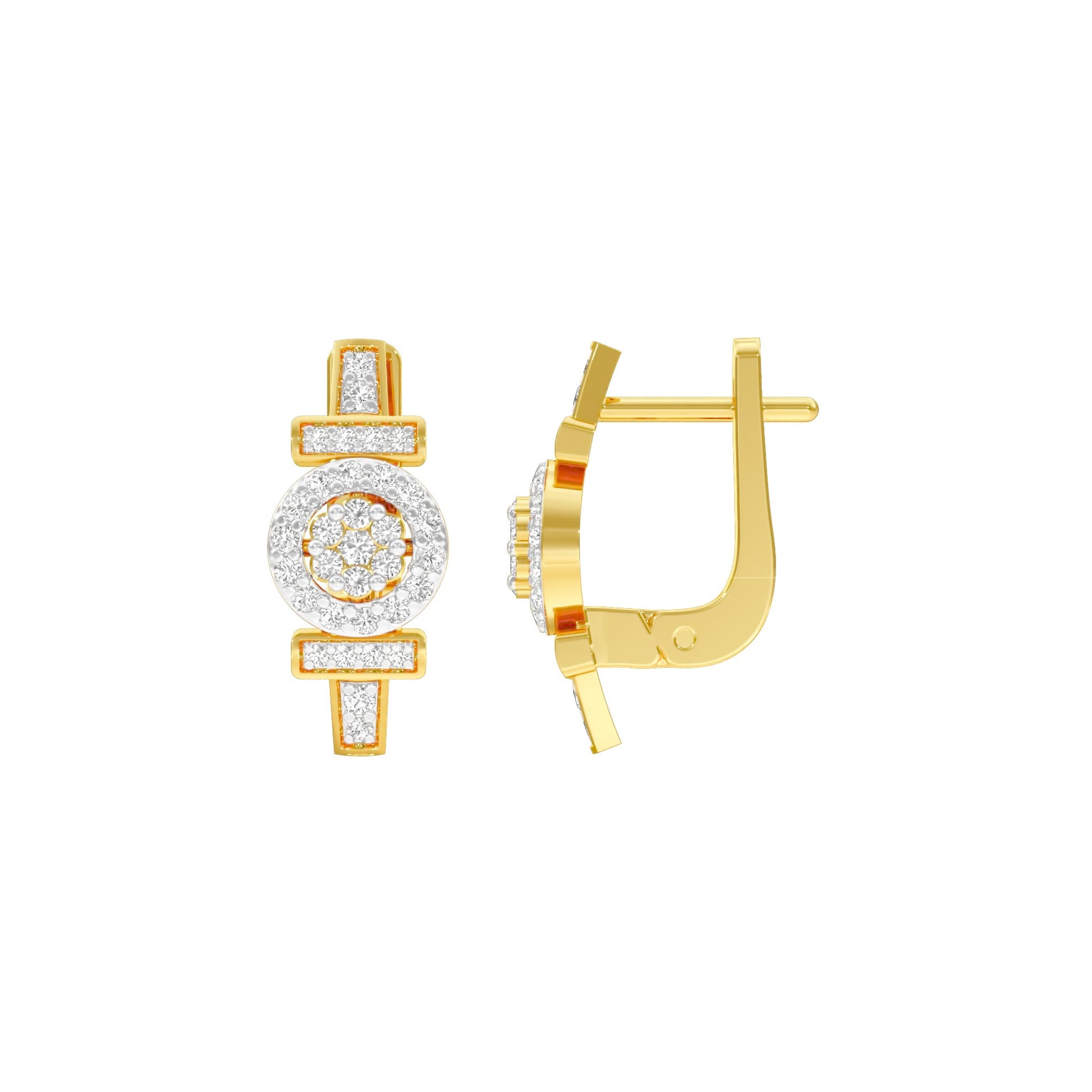 Stellar Circa Diamond Bali Earrings 18 KT / Yellow Gold