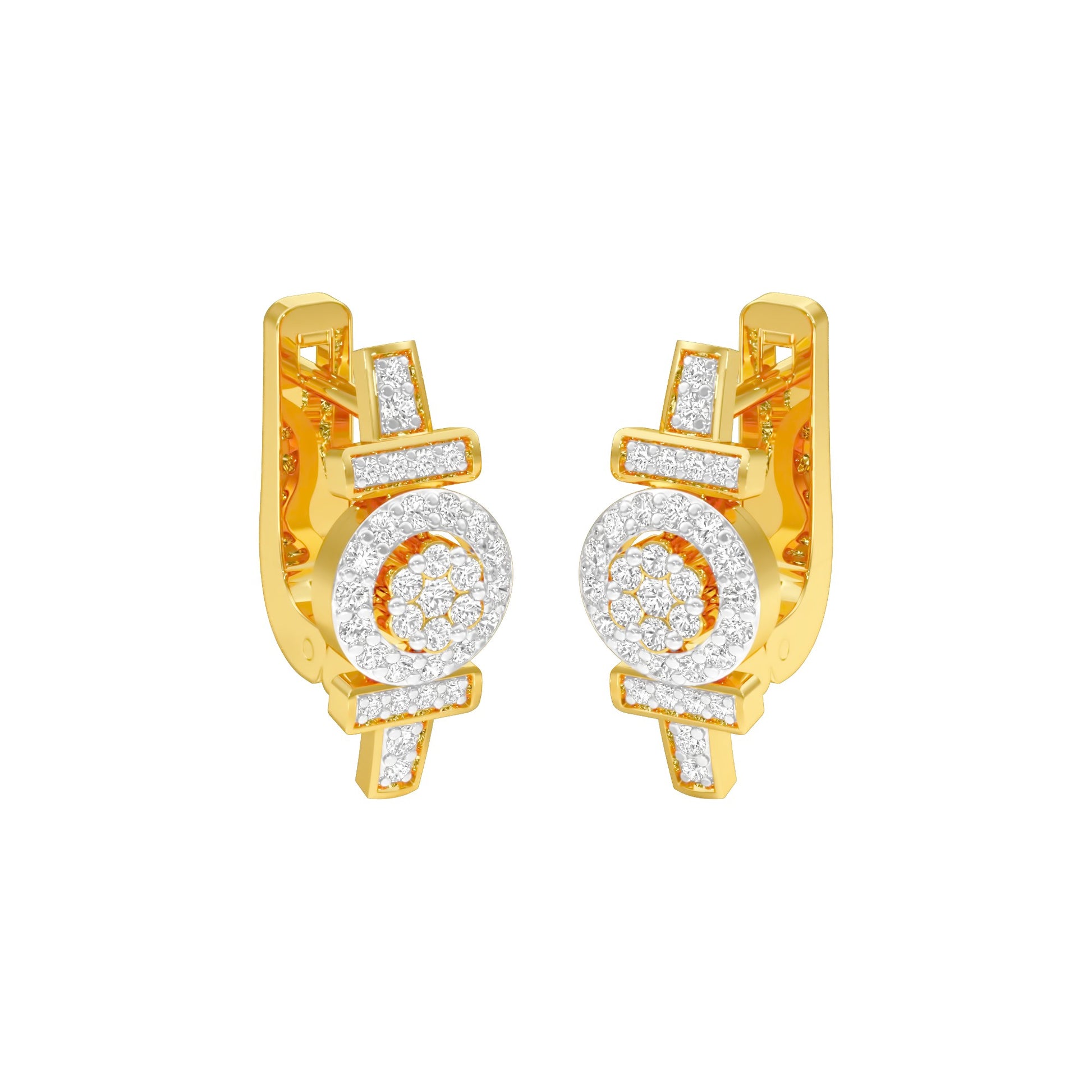 Stellar Circa Diamond Bali Earrings 18 KT / Yellow Gold