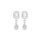 Glacier Block Diamond Drop Earrings 18 KT / White Gold
