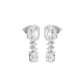 Glacier Block Diamond Drop Earrings 18 KT / White Gold