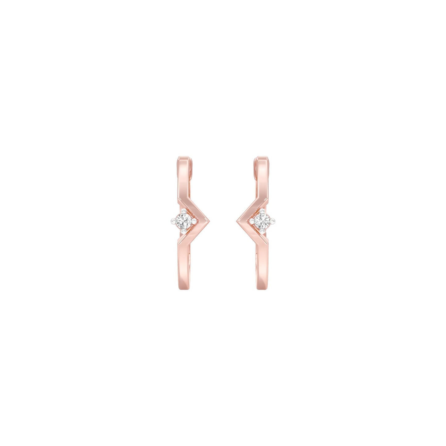 The Corner Edit Diamond Bali Earrings 18 KT / Rose Gold