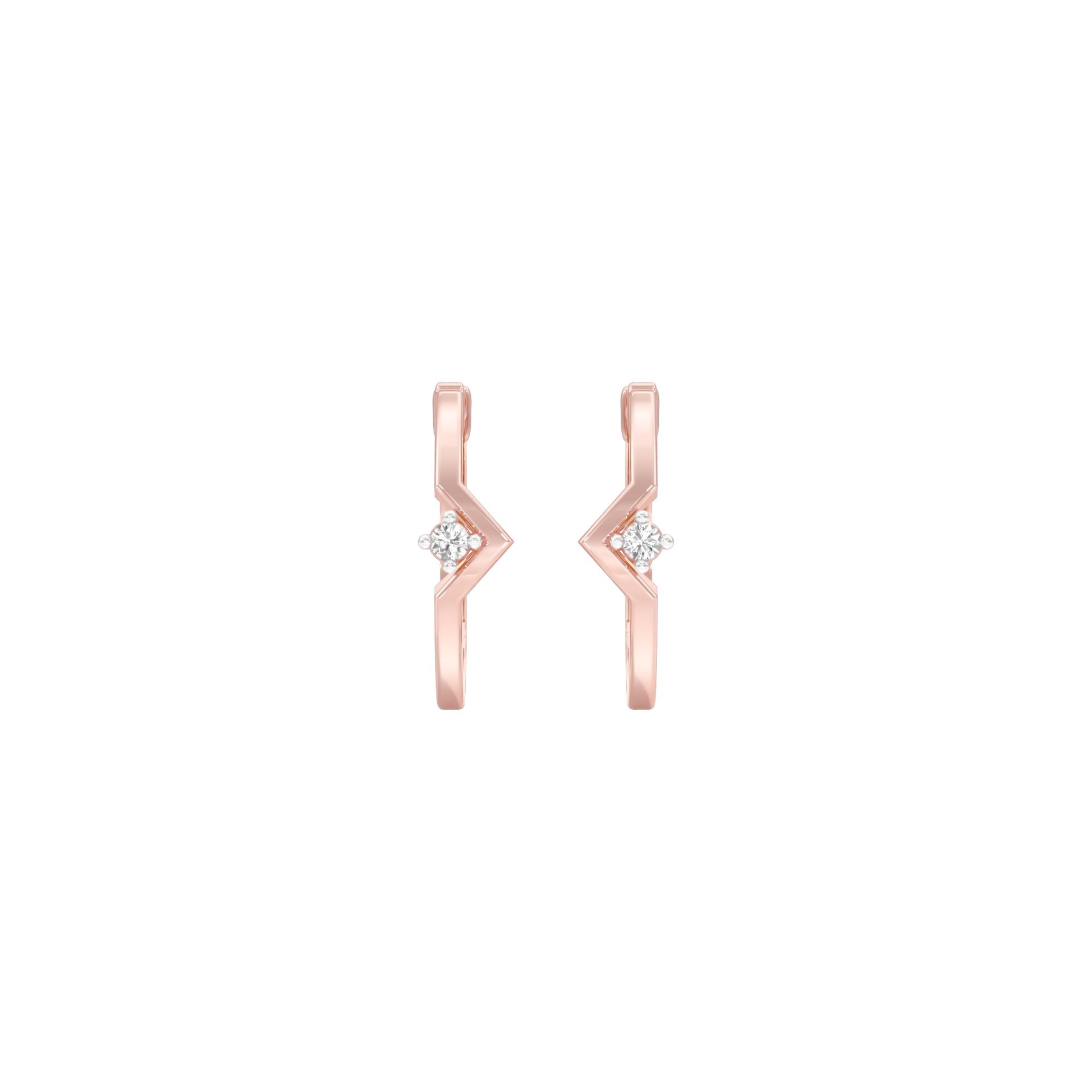 The Corner Edit Diamond Bali Earrings 18 KT / Rose Gold