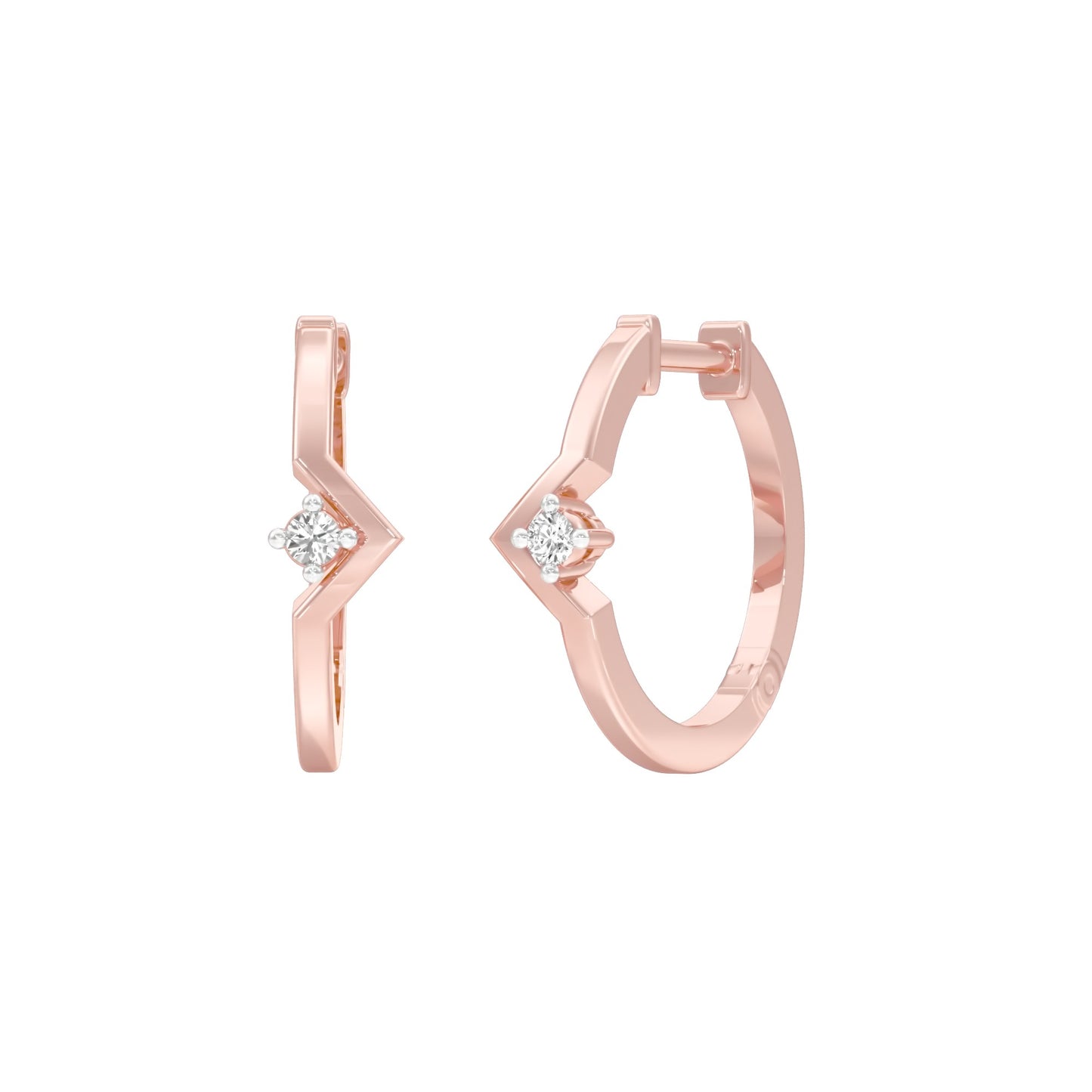 The Corner Edit Diamond Bali Earrings 18 KT / Rose Gold