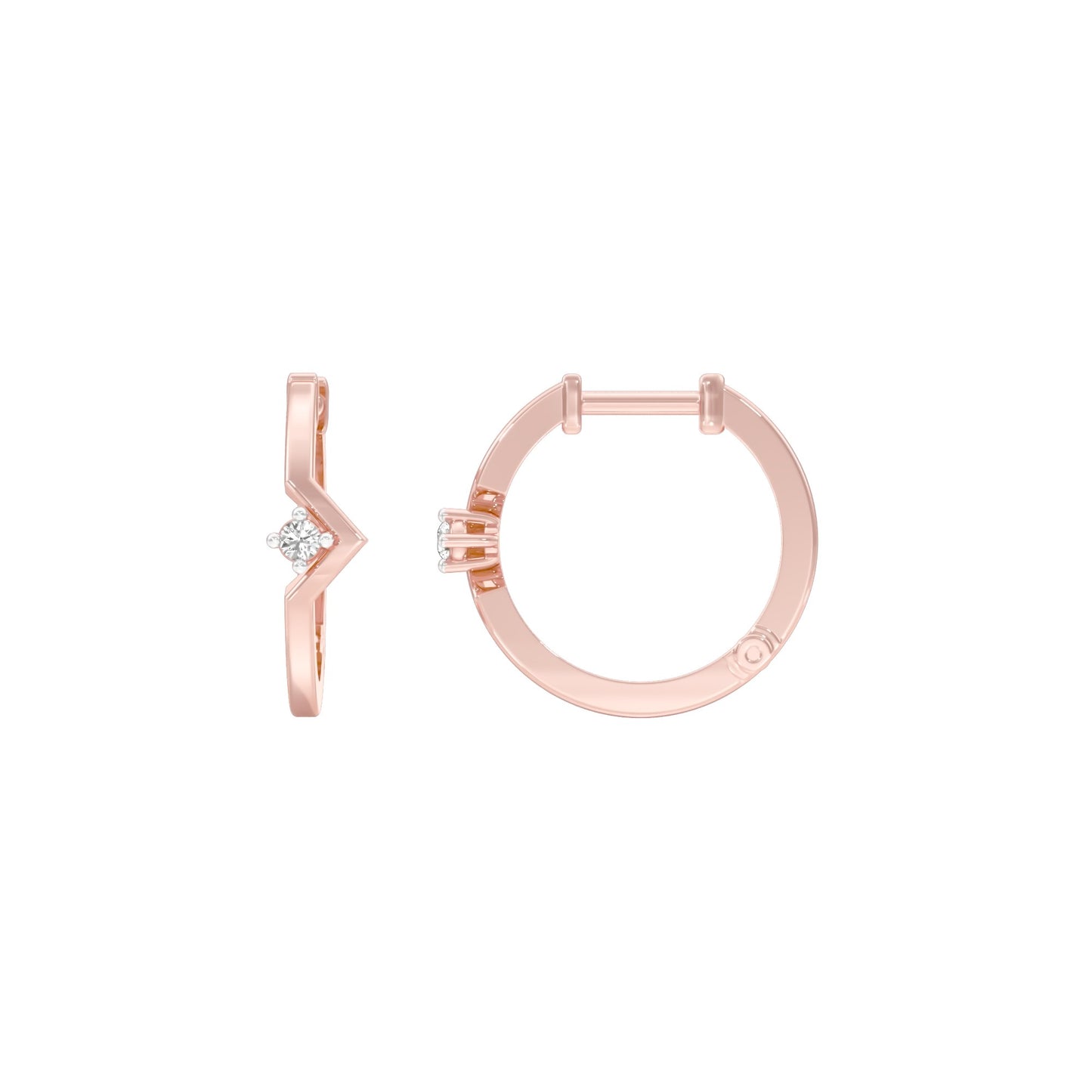 The Corner Edit Diamond Bali Earrings 18 KT / Rose Gold