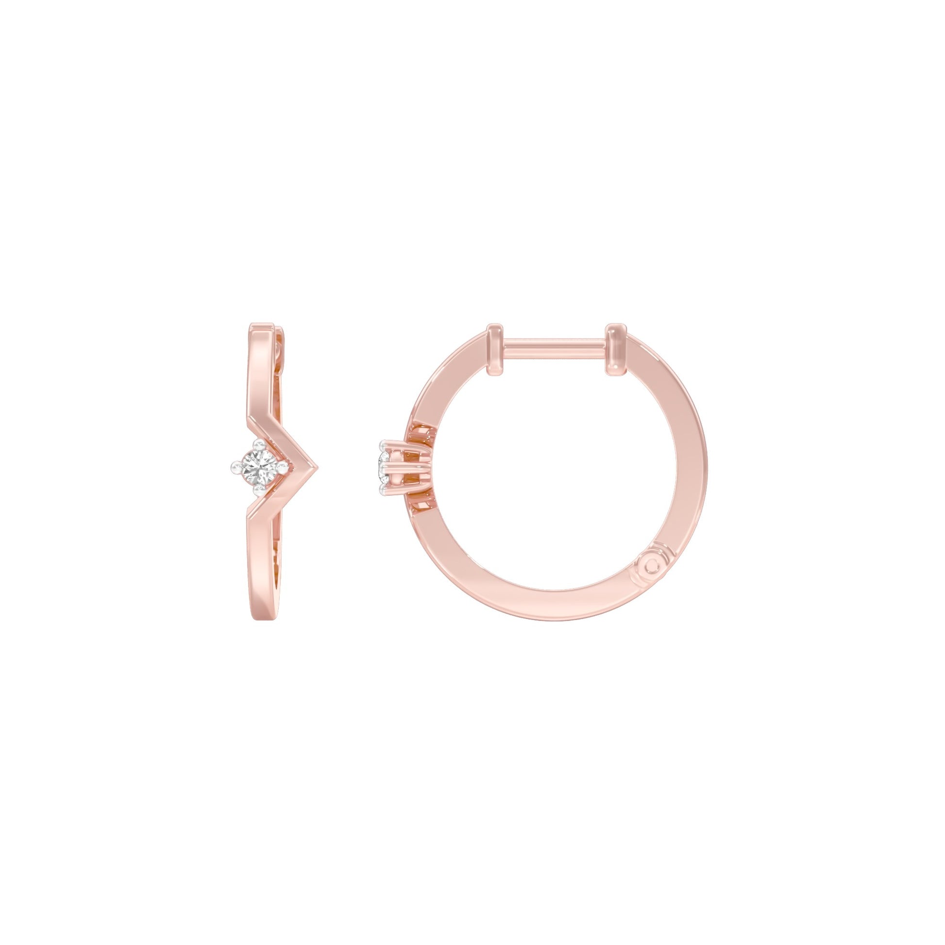 The Corner Edit Diamond Bali Earrings 18 KT / Rose Gold