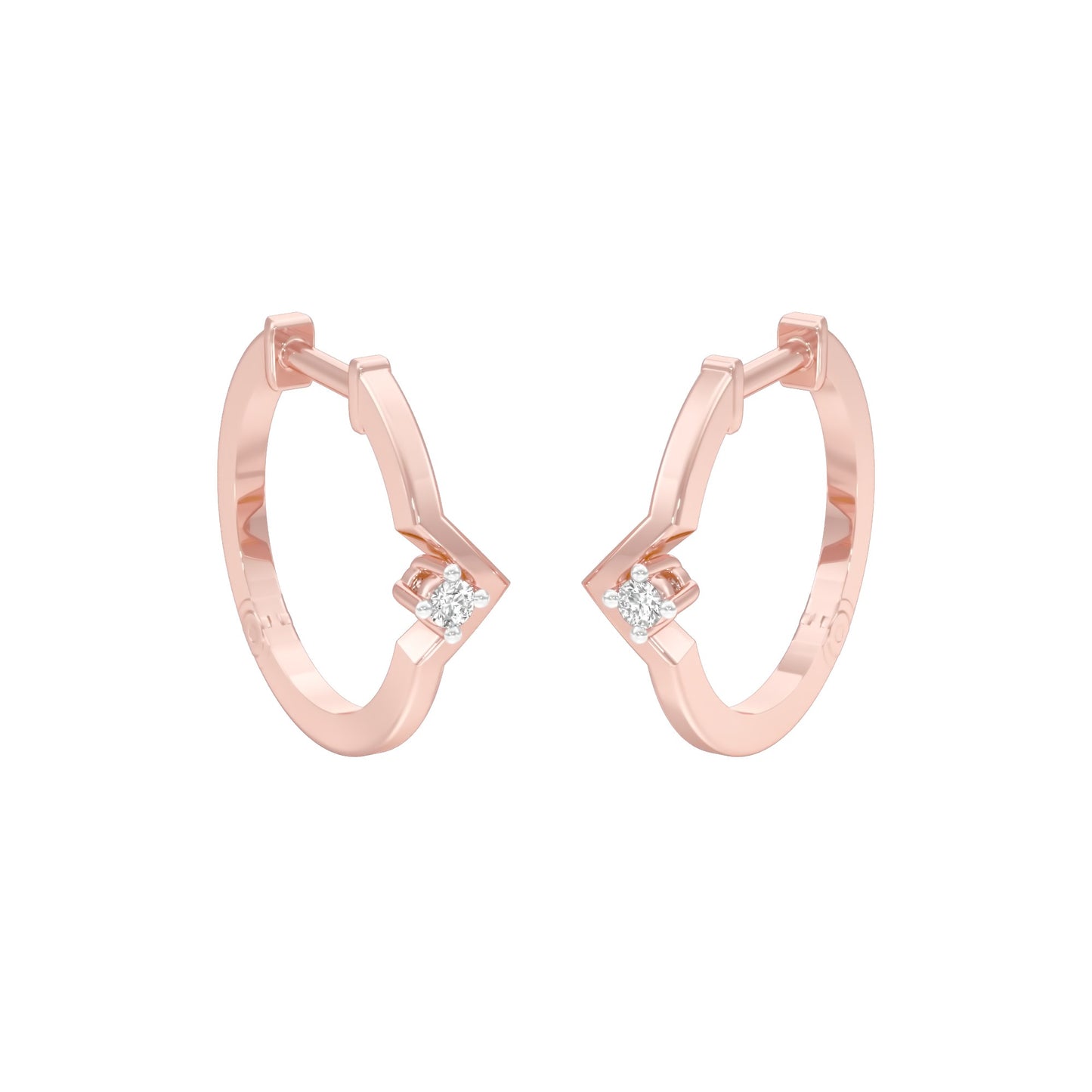 The Corner Edit Diamond Bali Earrings 18 KT / Rose Gold