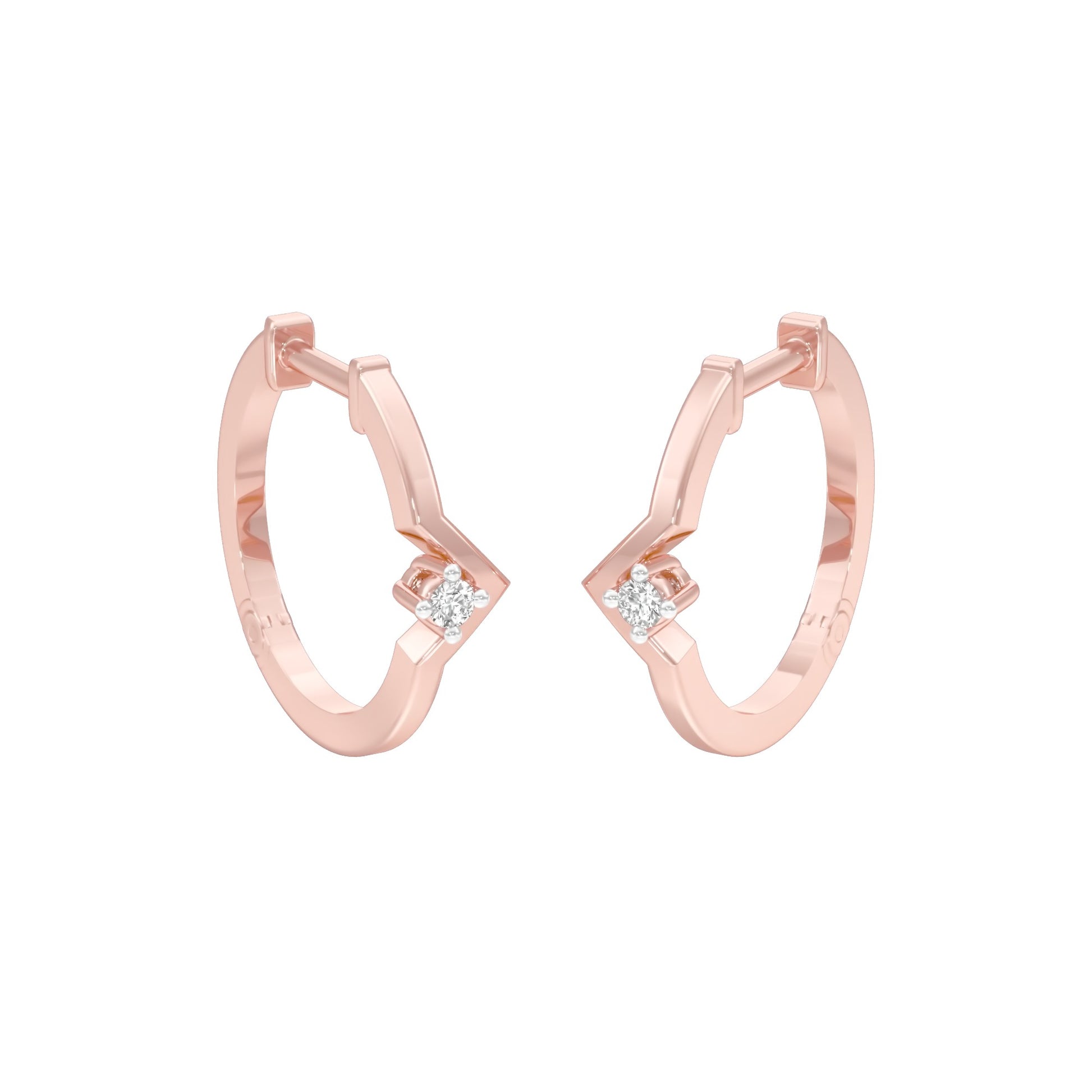 The Corner Edit Diamond Bali Earrings 18 KT / Rose Gold