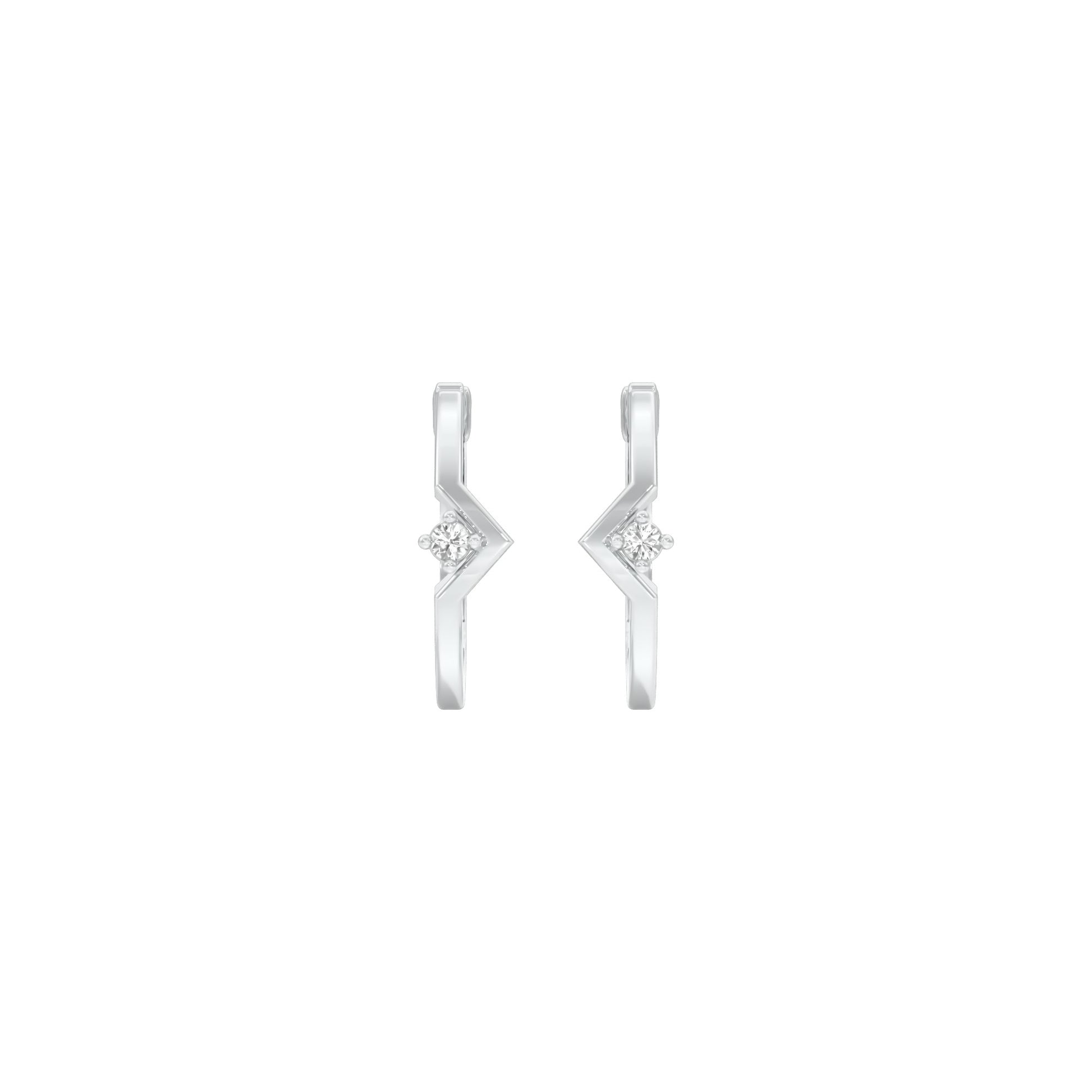 The Corner Edit Diamond Bali Earrings 18 KT / White Gold