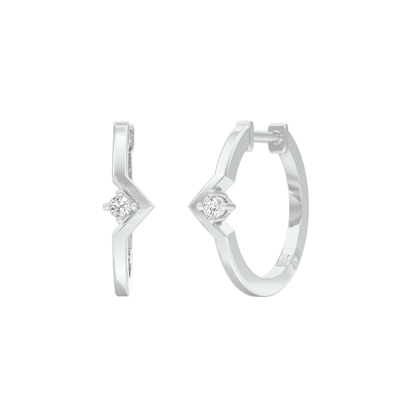 The Corner Edit Diamond Bali Earrings 18 KT / White Gold