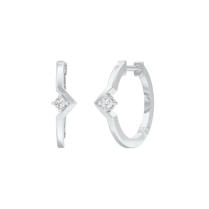 The Corner Edit Diamond Bali Earrings 18 KT / White Gold