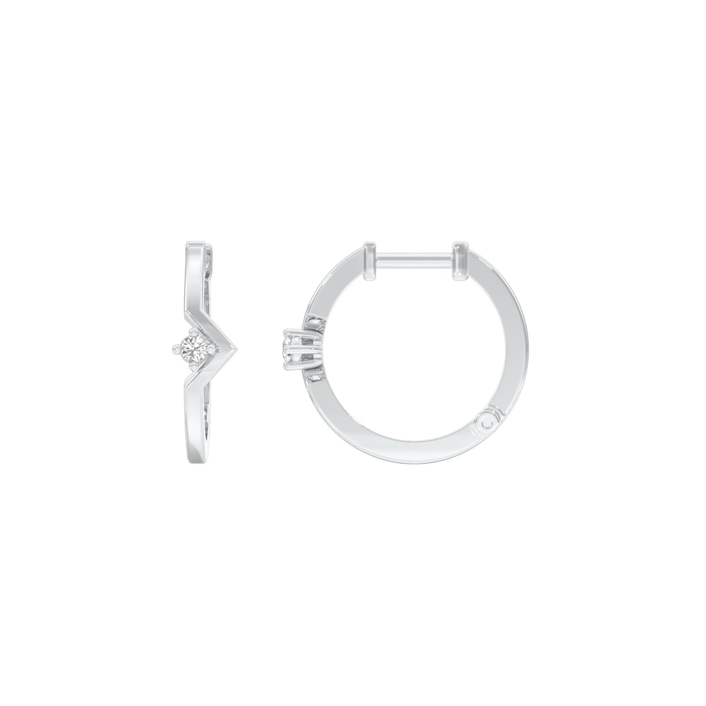 The Corner Edit Diamond Bali Earrings 18 KT / White Gold
