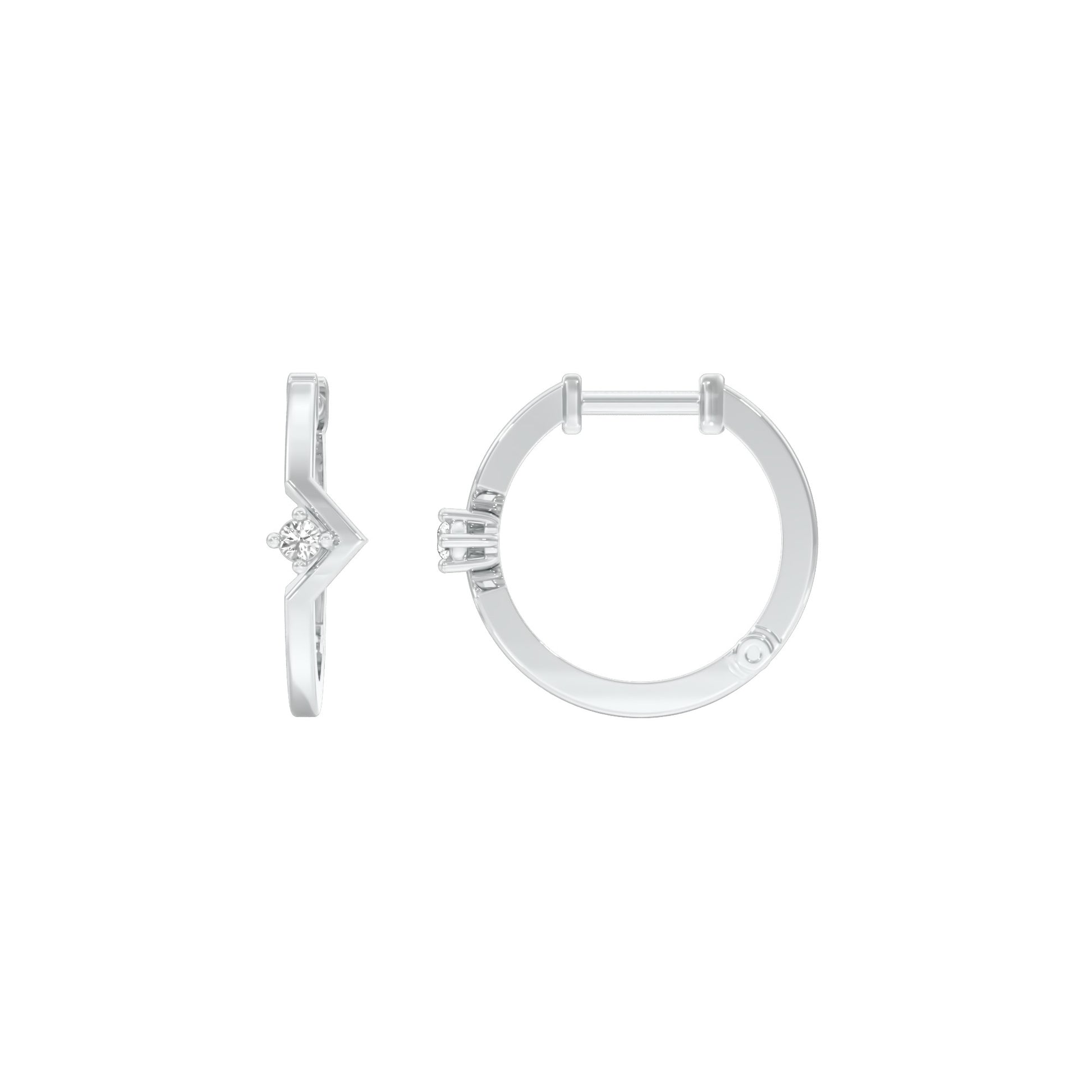 The Corner Edit Diamond Bali Earrings 18 KT / White Gold