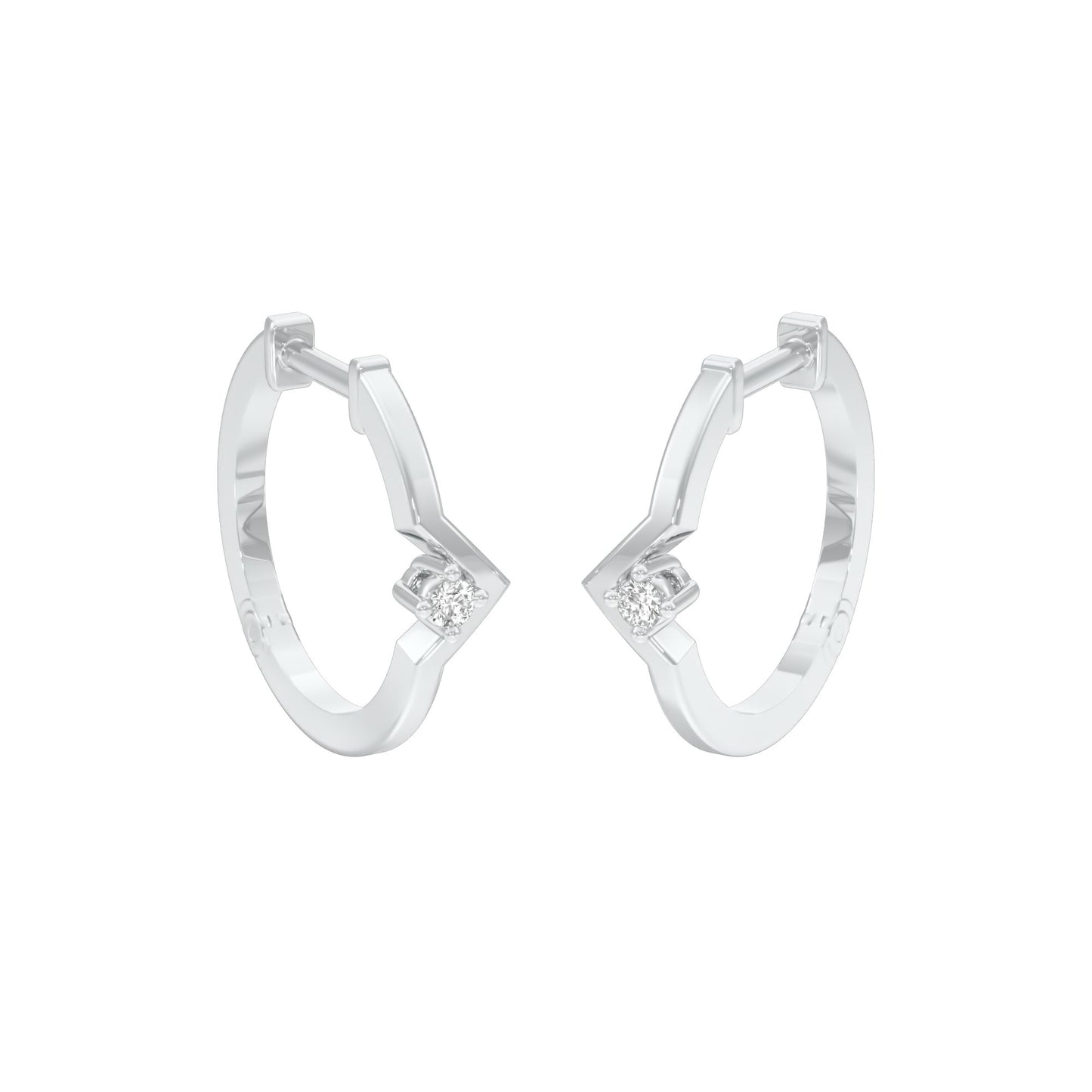 The Corner Edit Diamond Bali Earrings 18 KT / White Gold
