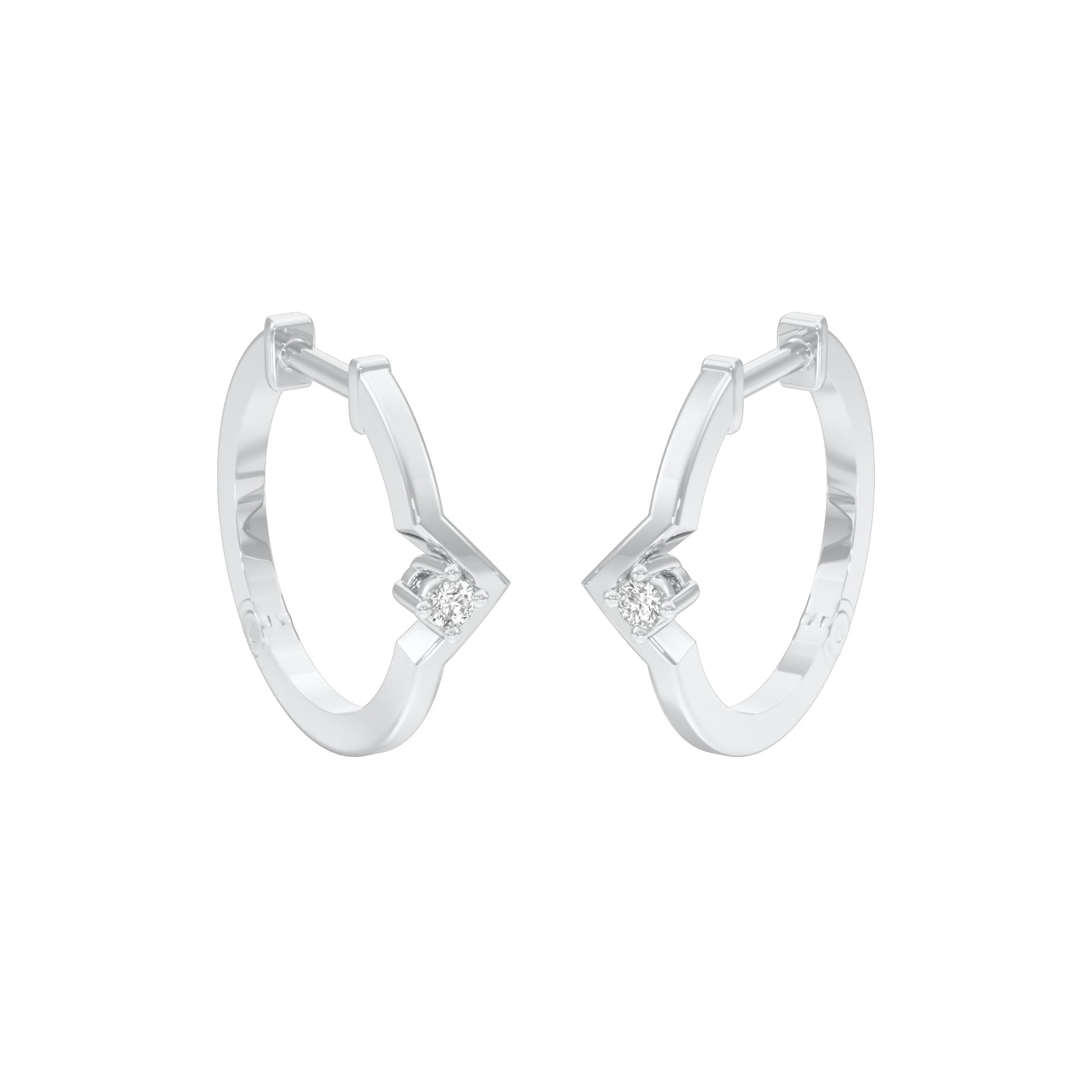 The Corner Edit Diamond Bali Earrings 18 KT / White Gold