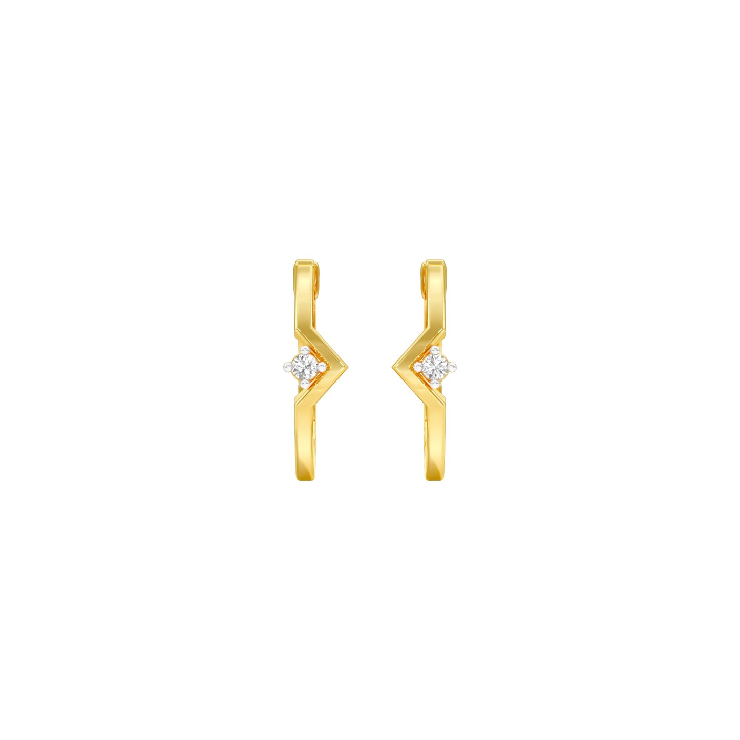 The Corner Edit Diamond Bali Earrings 18 KT / Yellow Gold