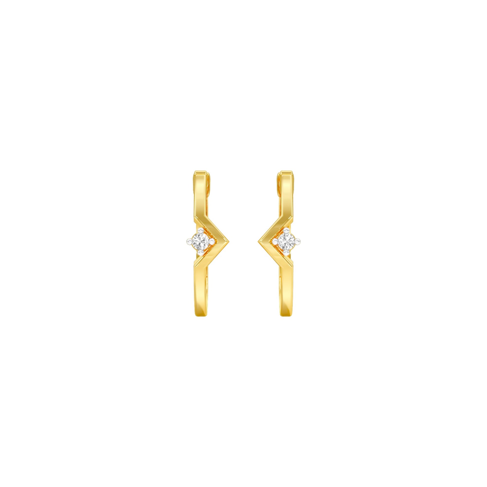 The Corner Edit Diamond Bali Earrings 18 KT / Yellow Gold