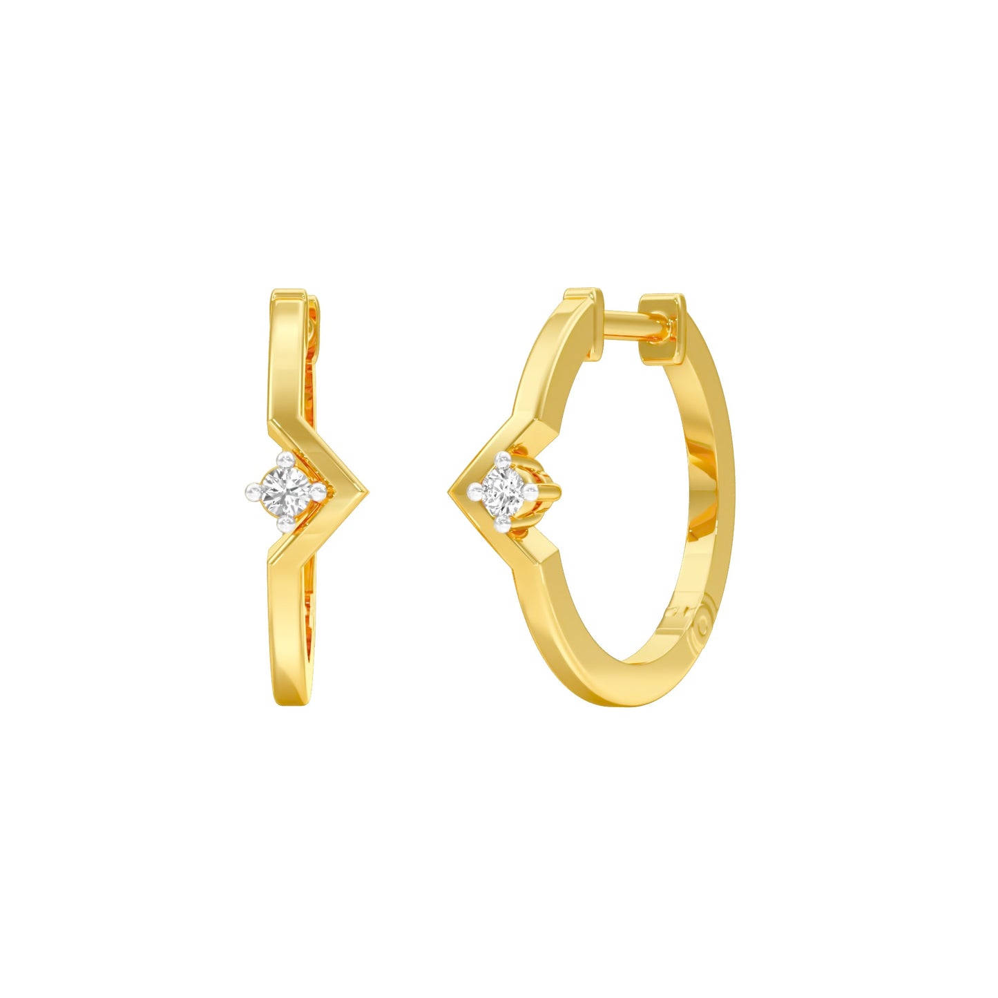 The Corner Edit Diamond Bali Earrings 18 KT / Yellow Gold