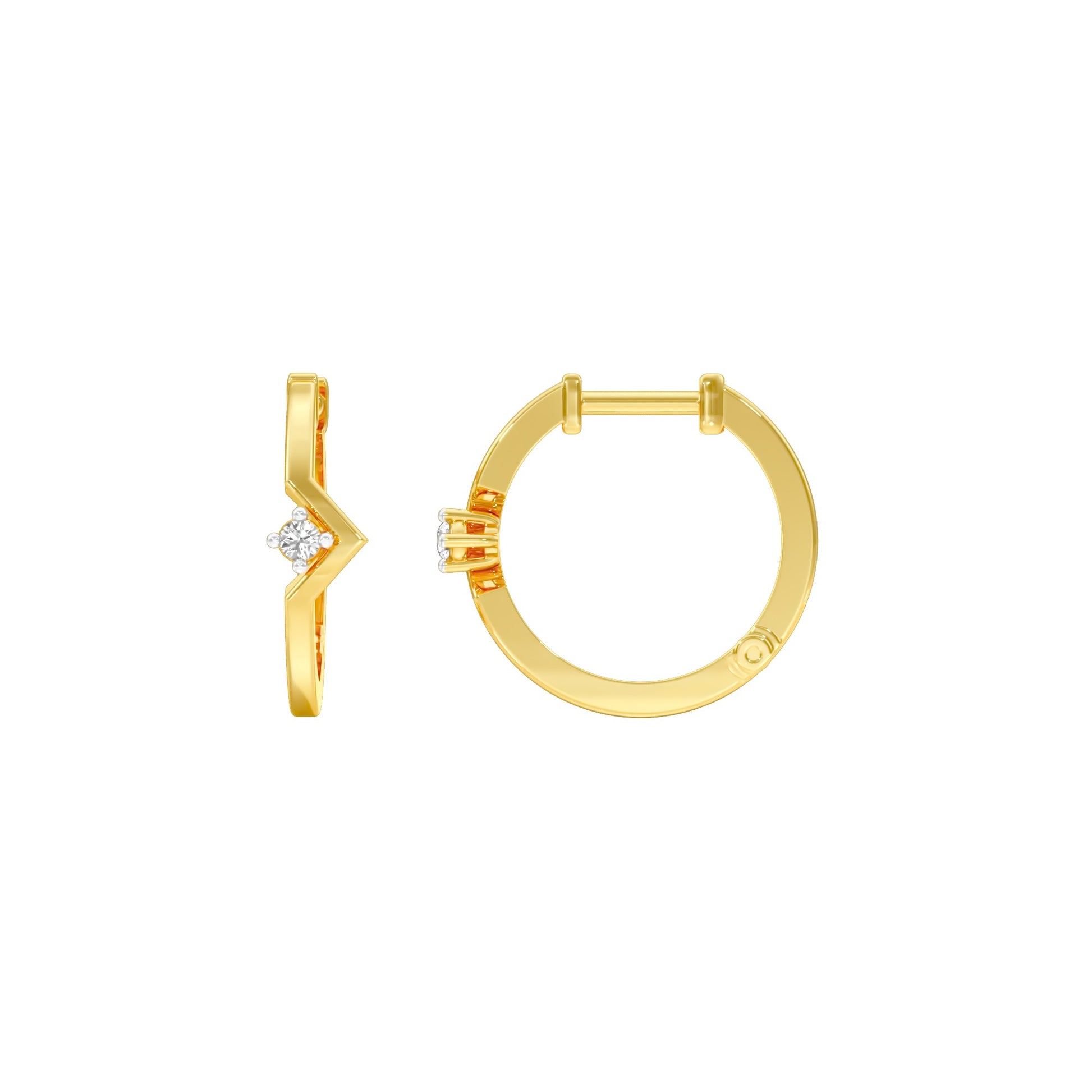 The Corner Edit Diamond Bali Earrings 18 KT / Yellow Gold