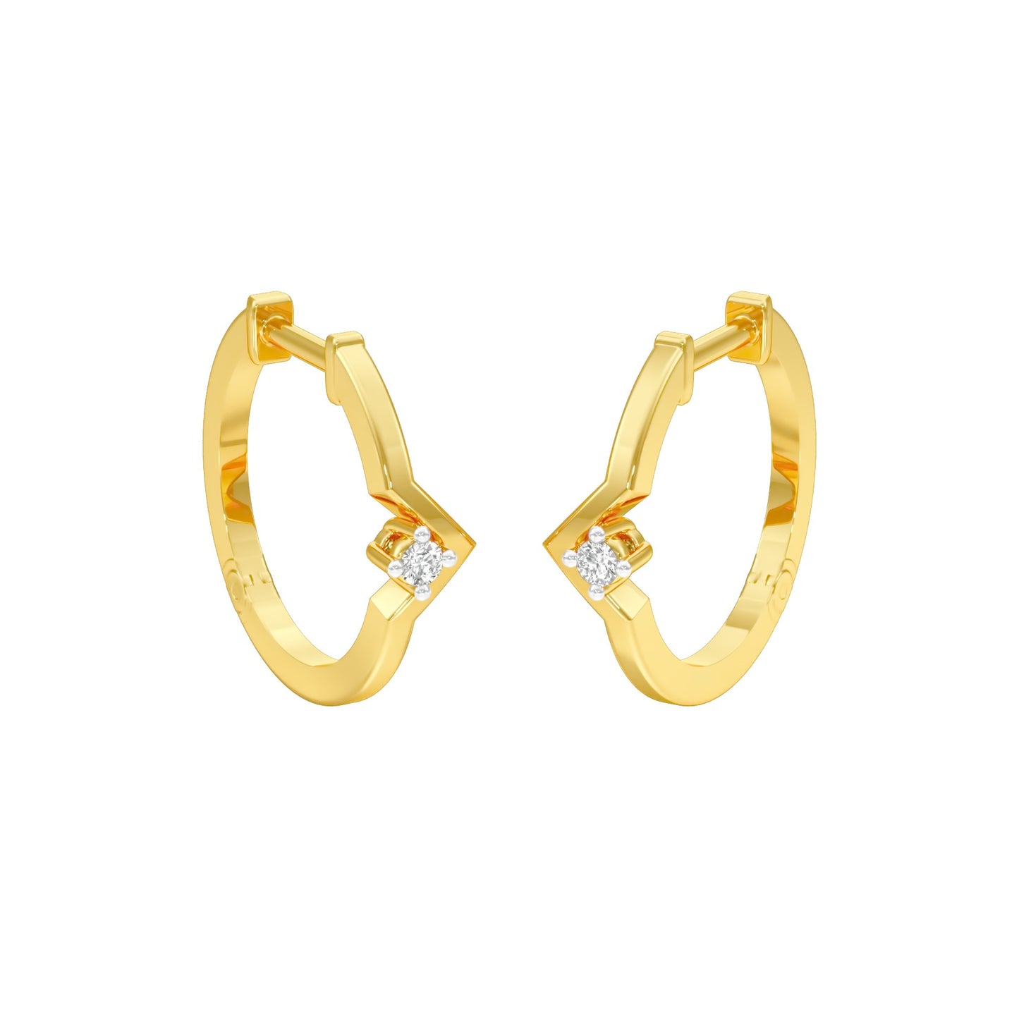 The Corner Edit Diamond Bali Earrings 18 KT / Yellow Gold