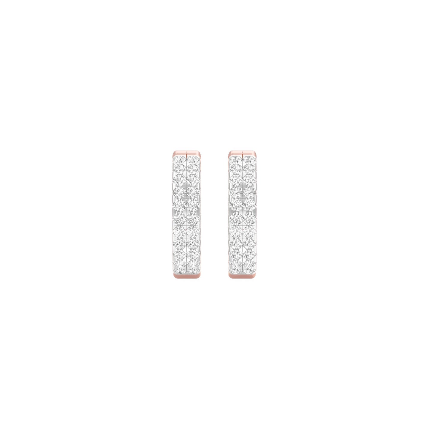 Double Beamed Diamond Bali Earrings 18 KT / Rose Gold