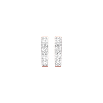 Double Beamed Diamond Bali Earrings 18 KT / Rose Gold