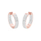 Double Beamed Diamond Bali Earrings 18 KT / Rose Gold