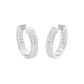 Double Beamed Diamond Bali Earrings 18 KT / White Gold