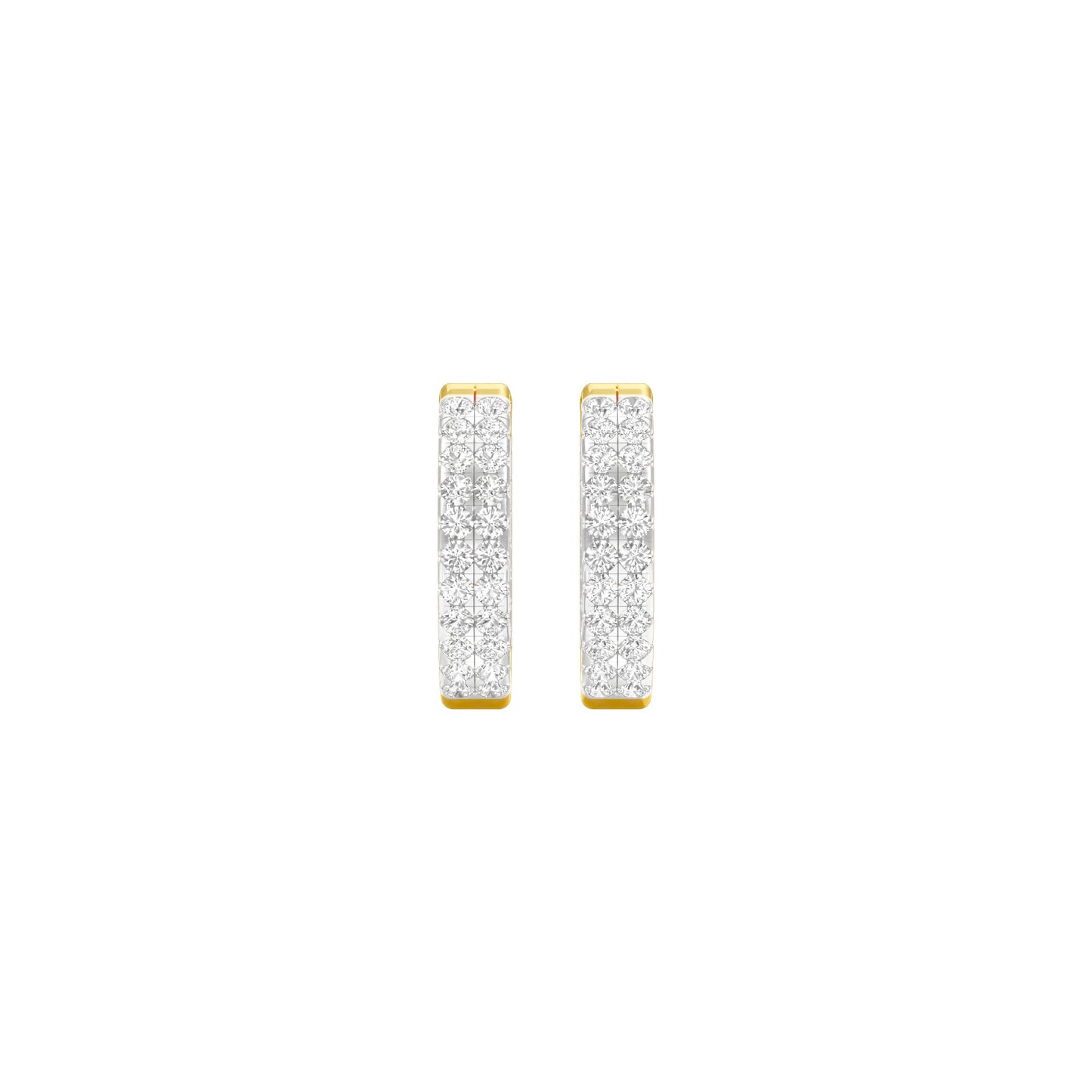 Double Beamed Diamond Bali Earrings 18 KT / Yellow Gold