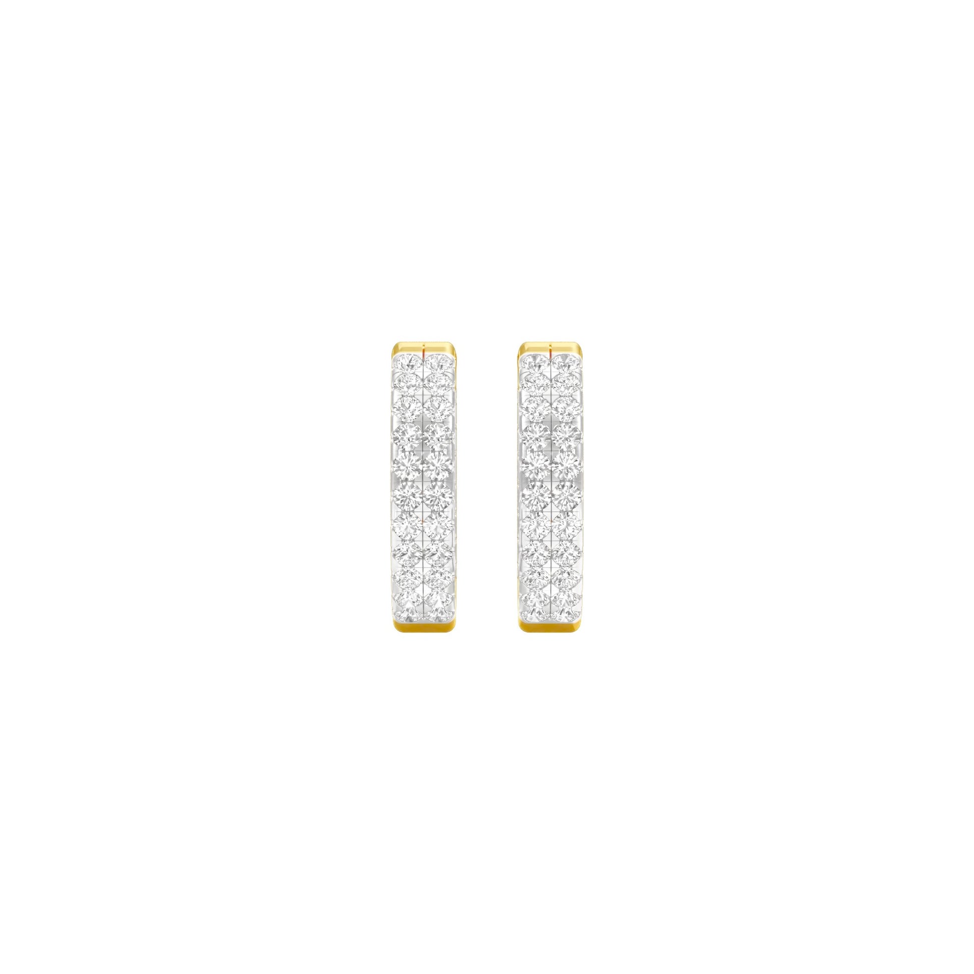 Double Beamed Diamond Bali Earrings 18 KT / Yellow Gold