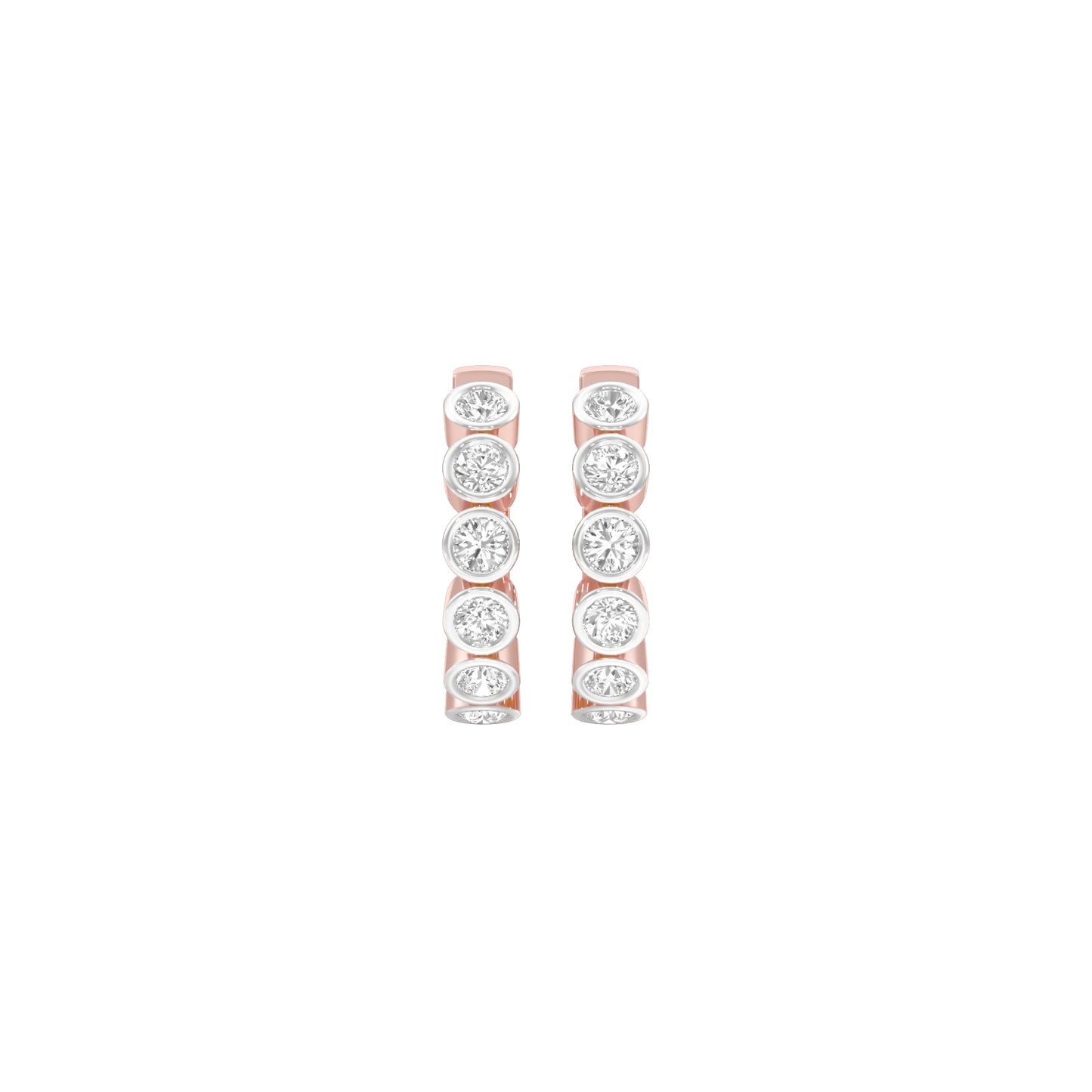 Boxed Light Diamond Bali Earrings 18 KT / Rose Gold
