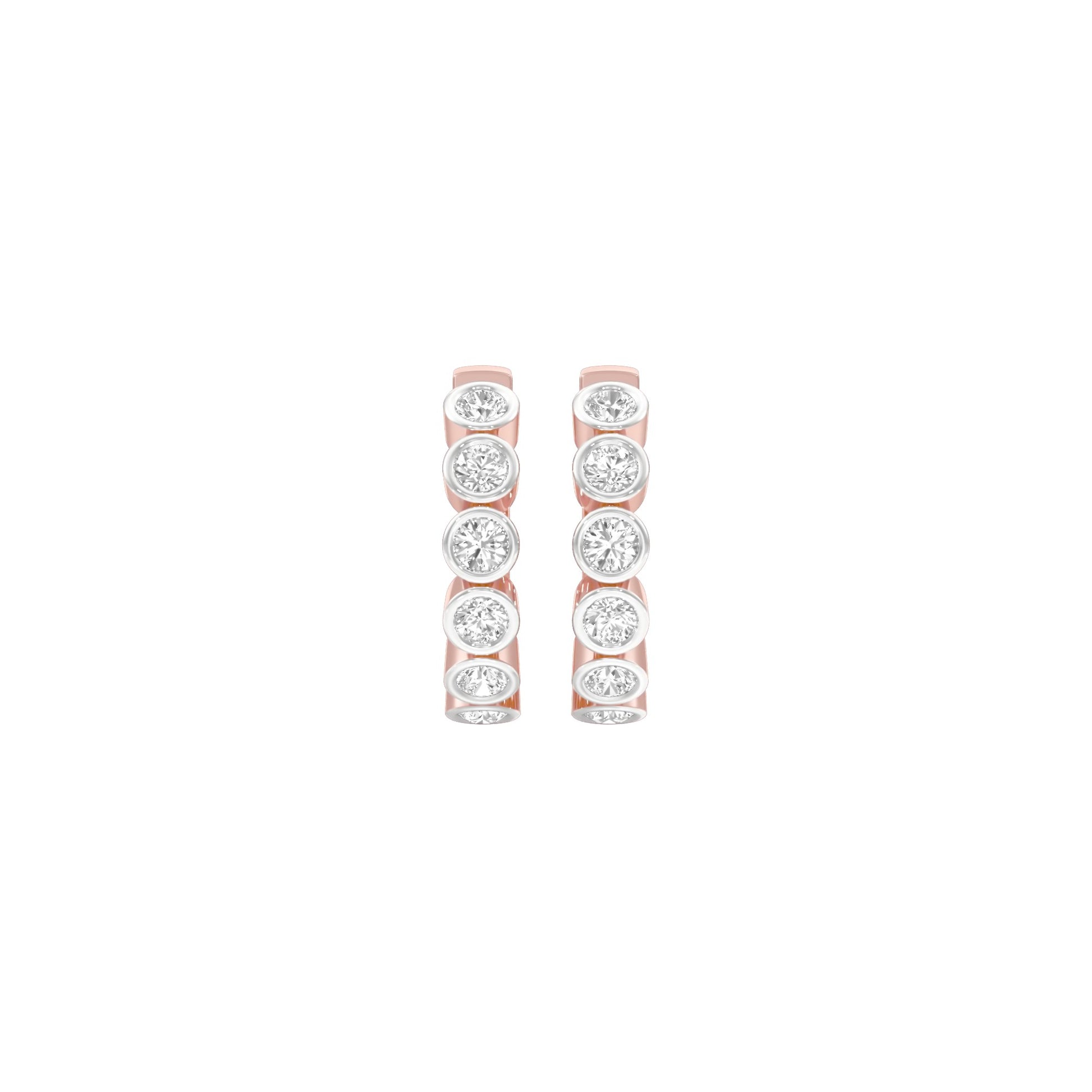 Boxed Light Diamond Bali Earrings 18 KT / Rose Gold