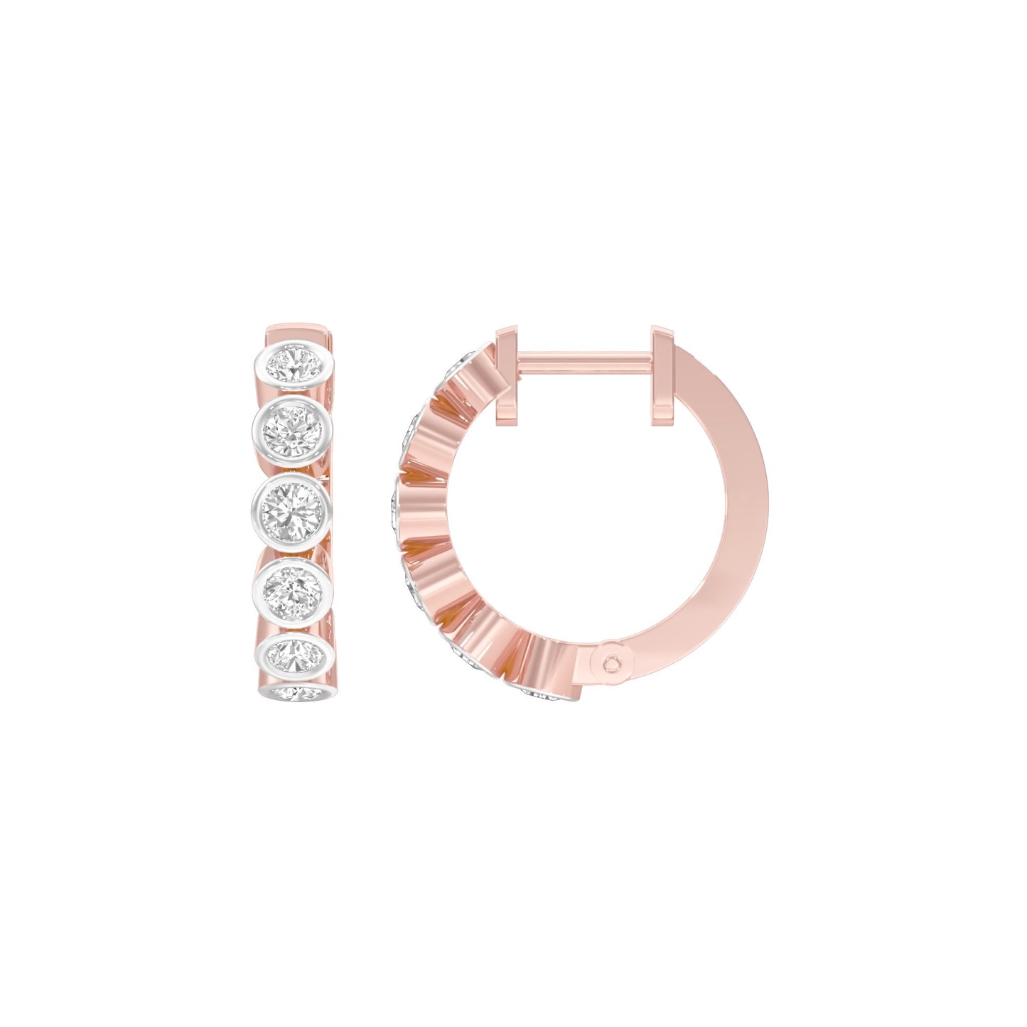 Boxed Light Diamond Bali Earrings 18 KT / Rose Gold