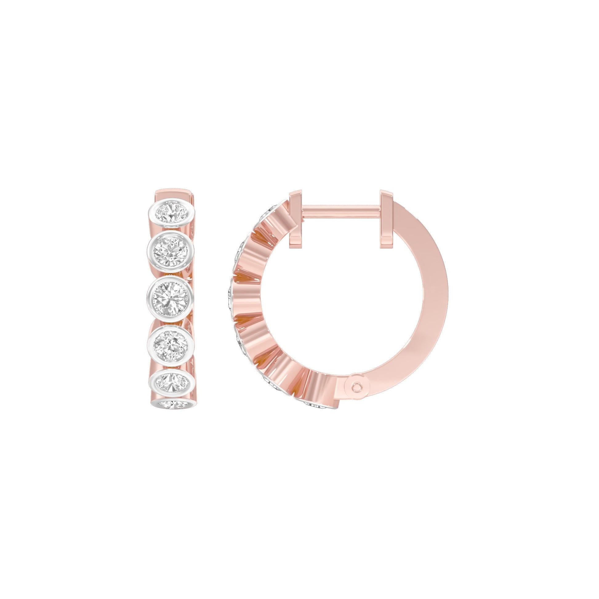 Boxed Light Diamond Bali Earrings 18 KT / Rose Gold